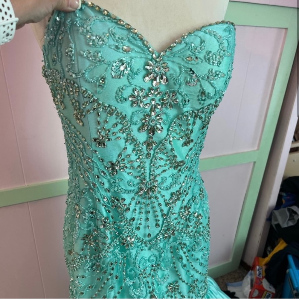 Sherri Hill Aqua/Mint Green Size 12 Pageant/Prom/Homecoming/Evening Gown